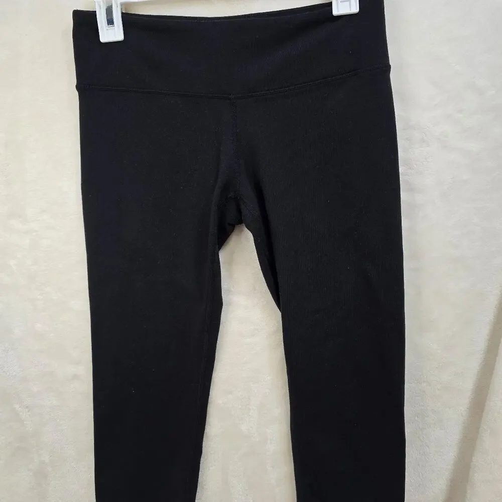 Alo Black Ribbed Athletic Leggings Capri sz Med
